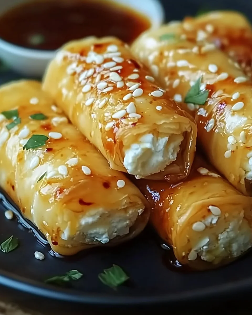 Oven Fried Feta Rolls with Chili Honey: A Crispy, Tangy Delight
