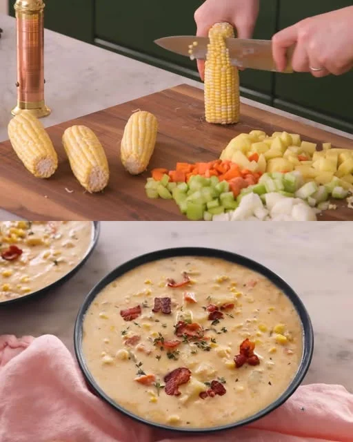 Creamy Corn Chowder with Bacon and Potatoes – A Hug in a Bowl