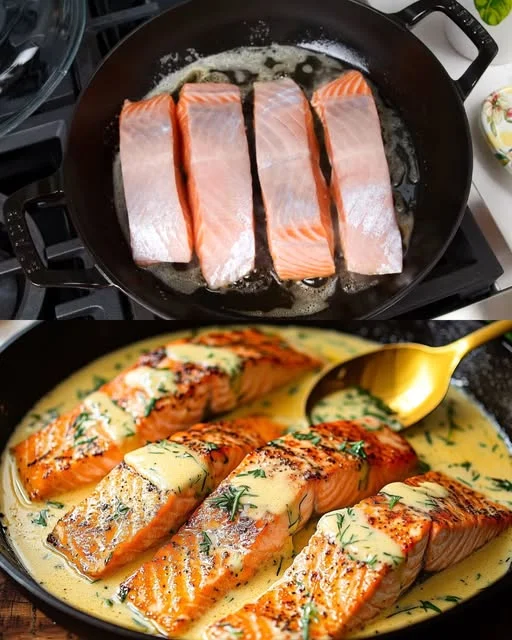 Perfectly Seared Salmon with a Buttery Finish – A Quick & Healthy Delight