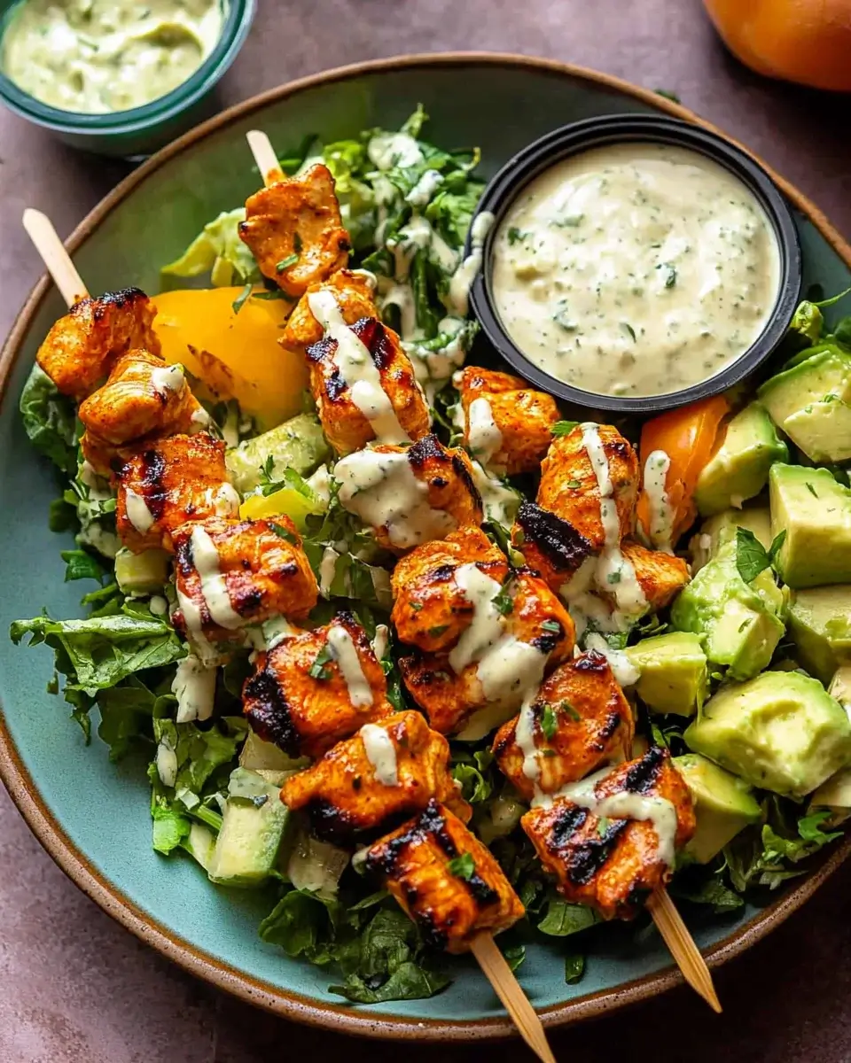 Buffalo Chicken Skewer Salad: A Flavorful Delight!