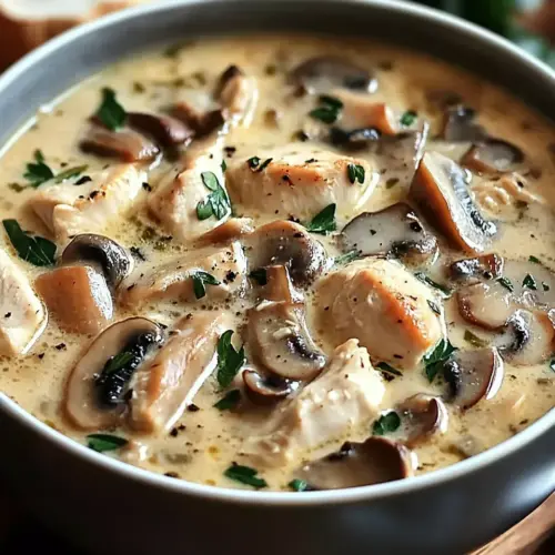 Creamy Rotisserie Chicken Mushroom Soup