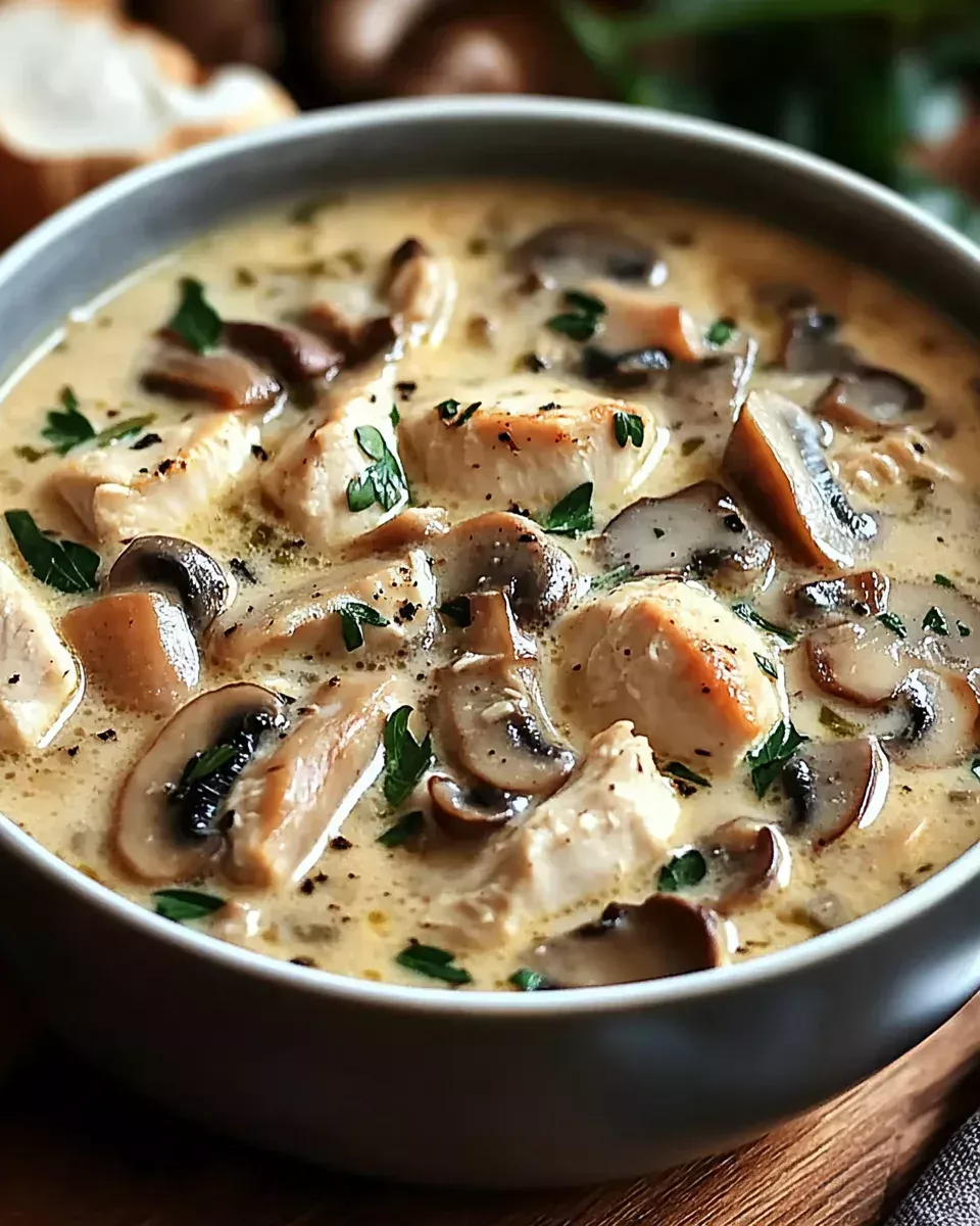 Creamy Rotisserie Chicken Mushroom Soup