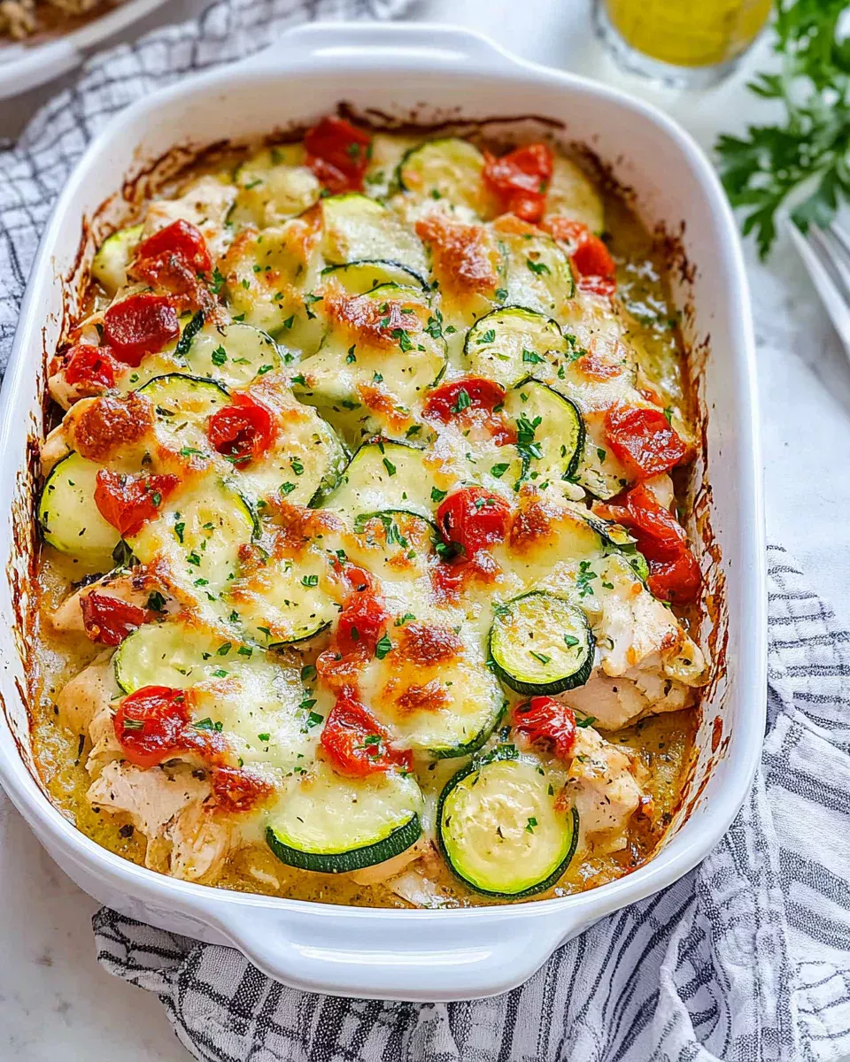Mediterranean Chicken and Zucchini Bake