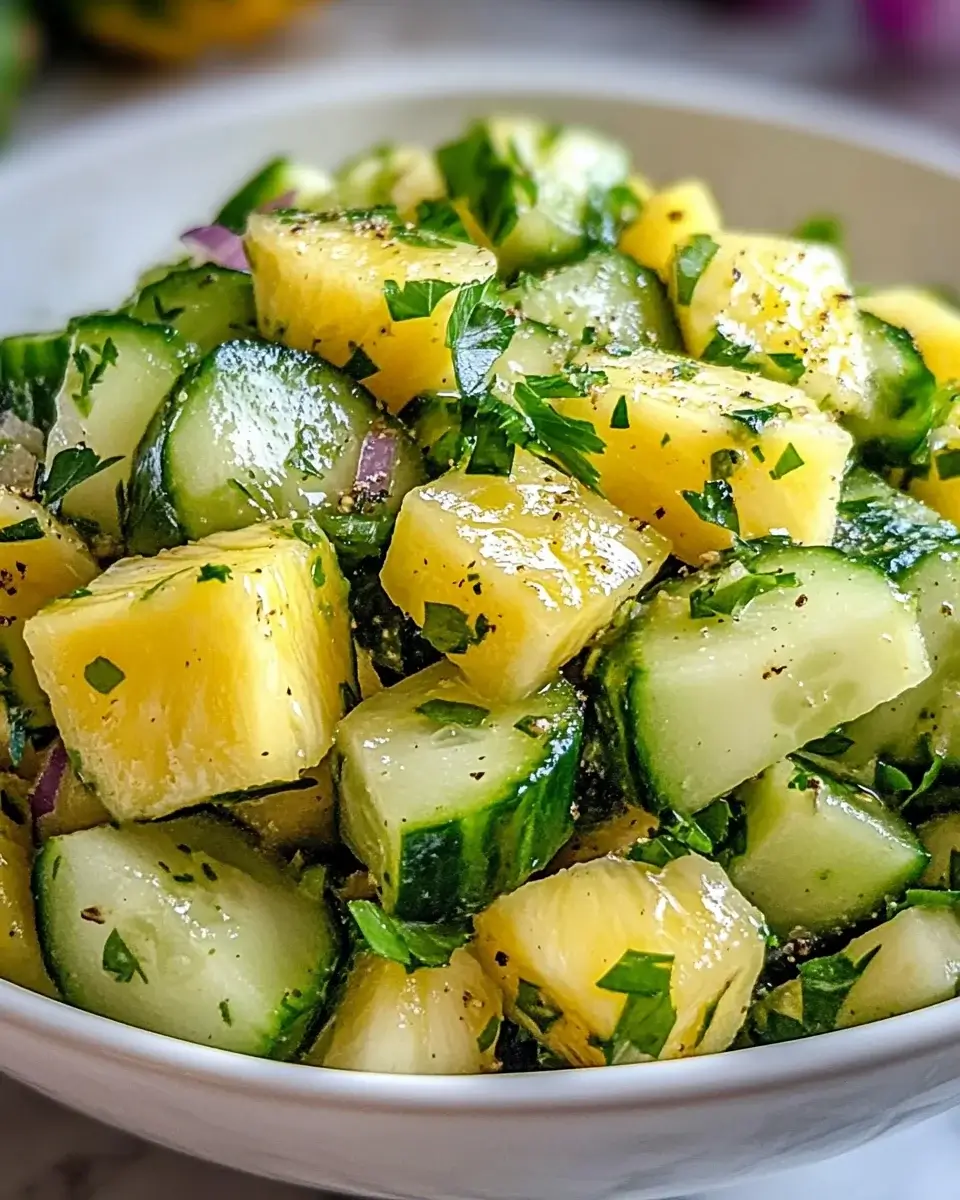 Pineapple Cucumber Salad Recipe is a refreshing delight.