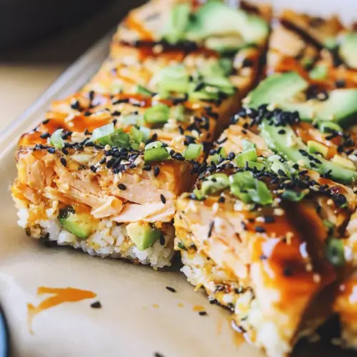 Spicy Salmon Sushi Bake