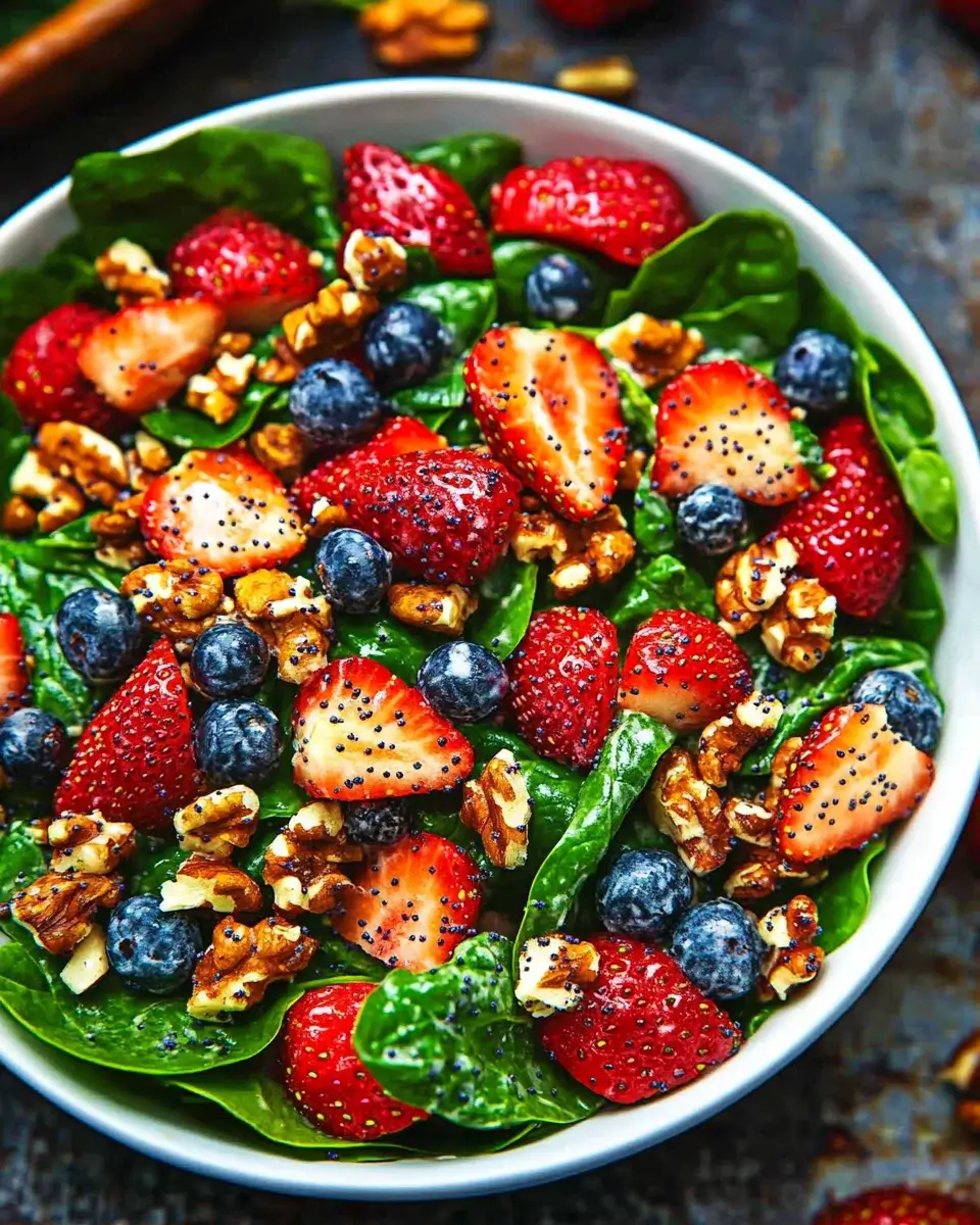 Strawberry Spinach Salad with Poppy Seed Dressing Recipe is delicious!