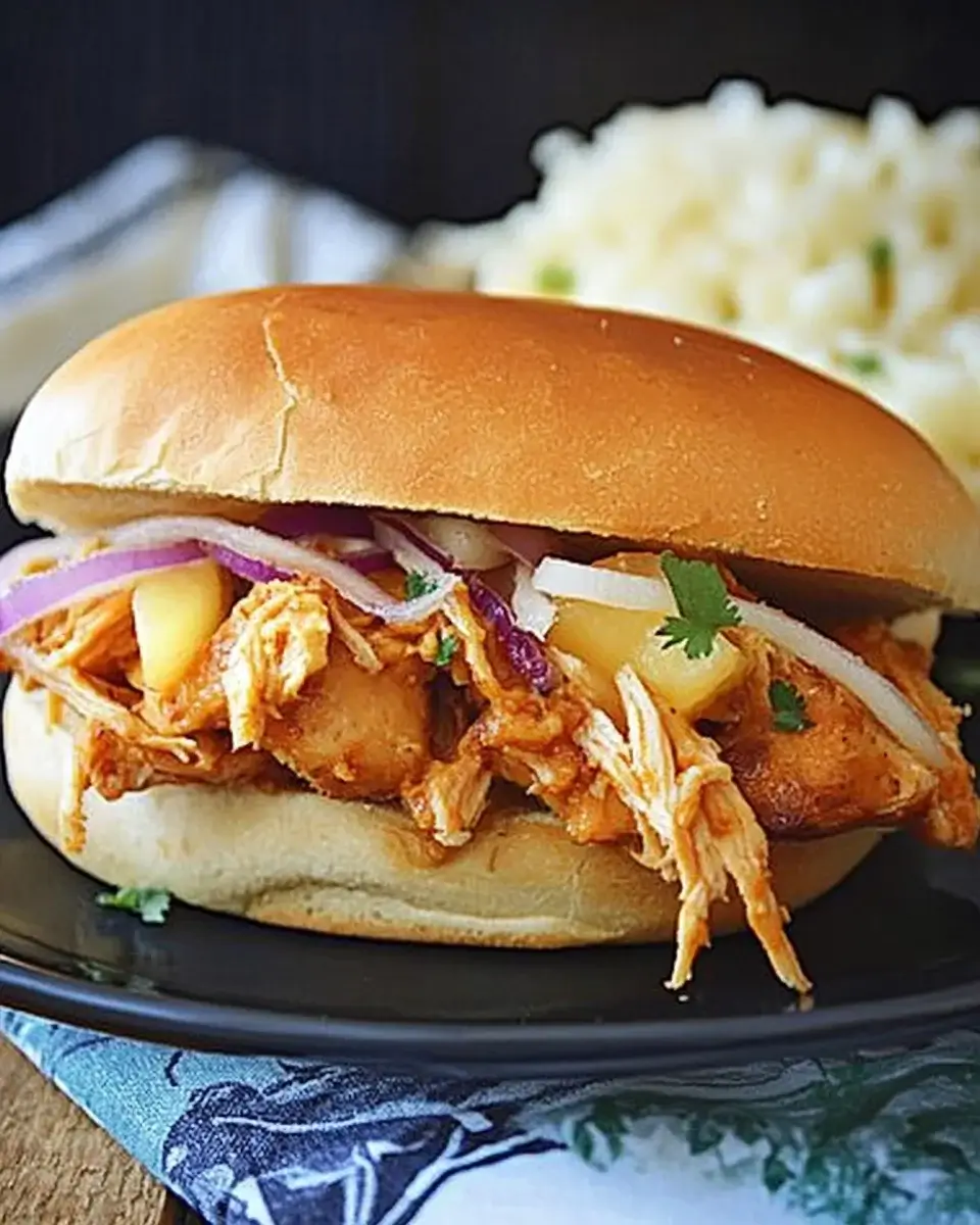 Sweet and Savory Pineapple Chicken Sandwiches delightfully combine flavors.
