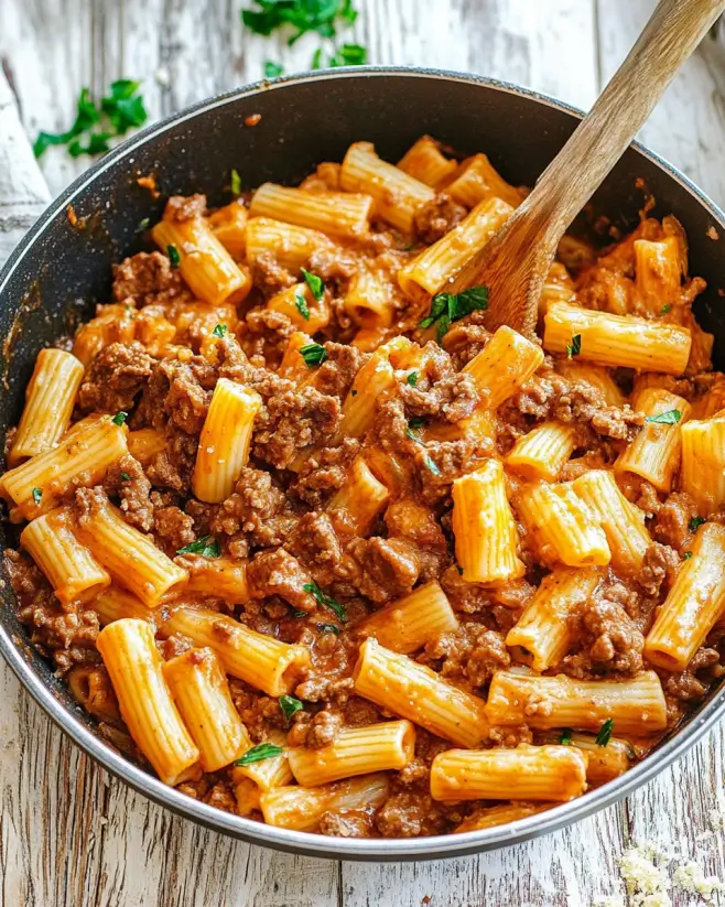 Creamy Beef and Pasta Skillet: A Quick & Tasty Delight!