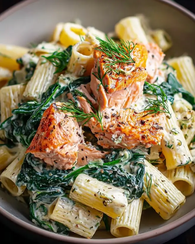 Creamy Salmon and Spinach Pasta: A Deliciously Quick Dish!