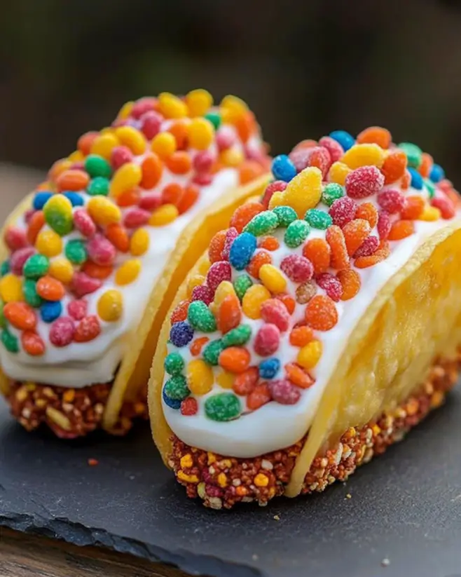 Fruity Pebbles Cheesecake Tacos: A Fun, Tasty Twist!