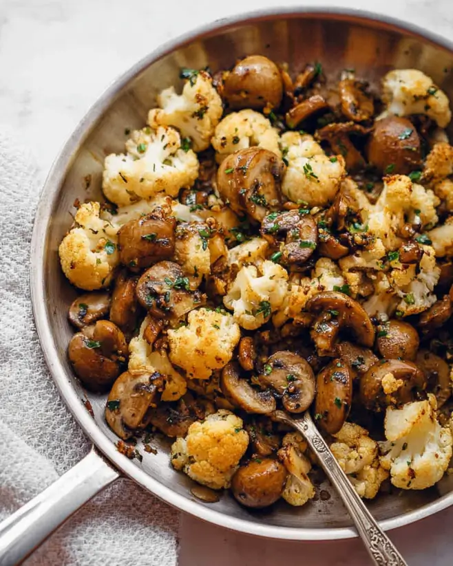 Garlic Butter Cauliflower and Mushrooms to Savor Today!