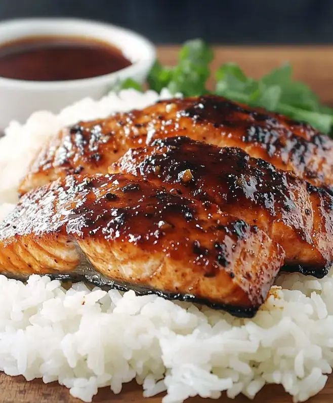 Honey Sriracha Salmon with Rice: A Flavorful Delight!