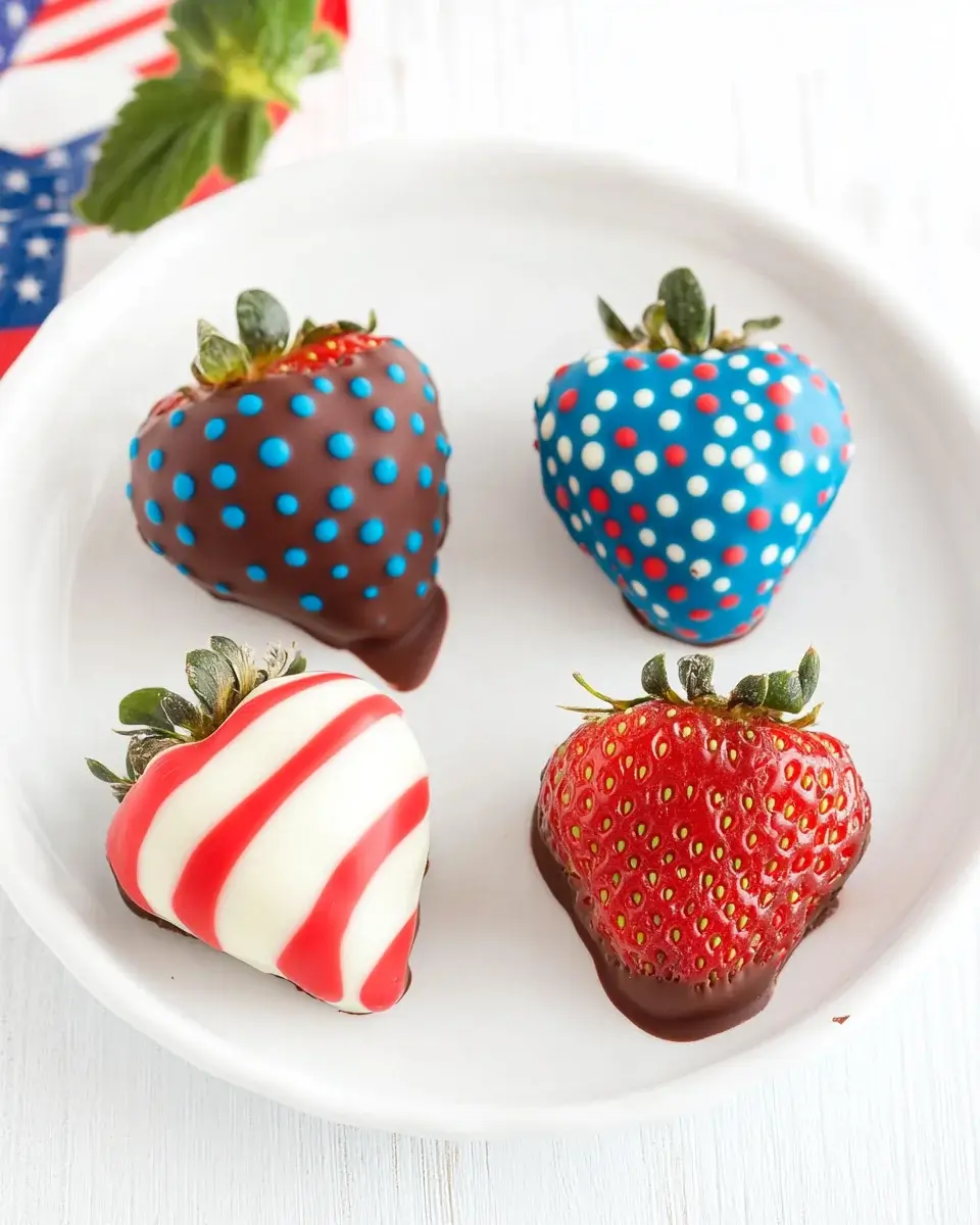 Patriotic Chocolate-Covered Strawberries Delight You!