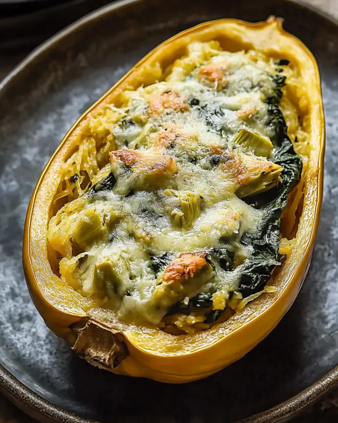 Spinach and Artichoke Stuffed Spaghetti Squash Recipe Awaits!
