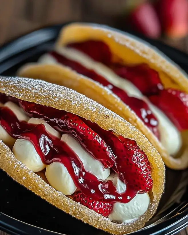 Strawberry Cheesecake Dessert Tacos: Irresistible Recipe!
