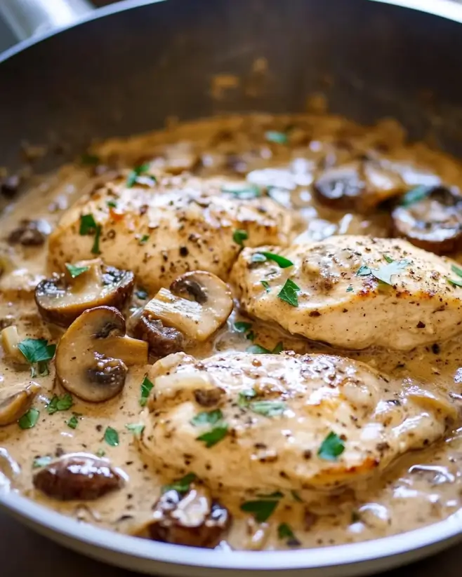 Creamy Garlic Mushroom Chicken Skillet Recipe Awaits!