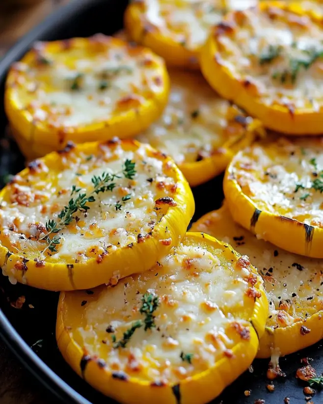 Crispy Baked Cheesy Squash Rounds: A Flavorful Delight!