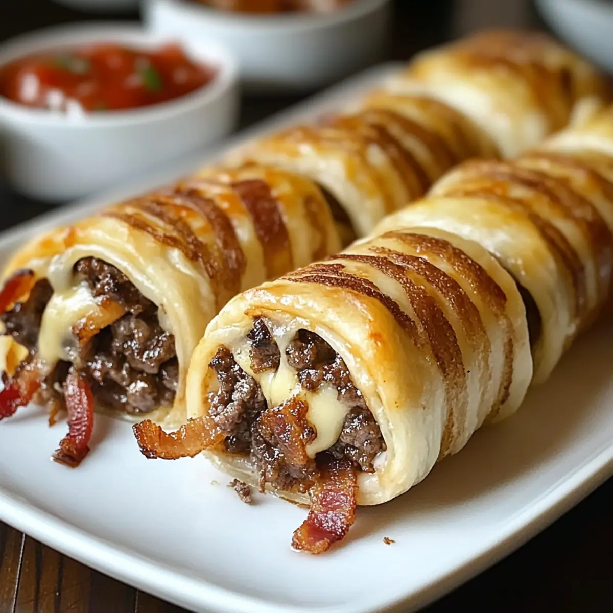 Garlic Butter Bacon Cheeseburger Rollups for Ultimate Comfort