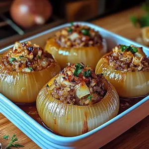 Greek Stuffed Onions