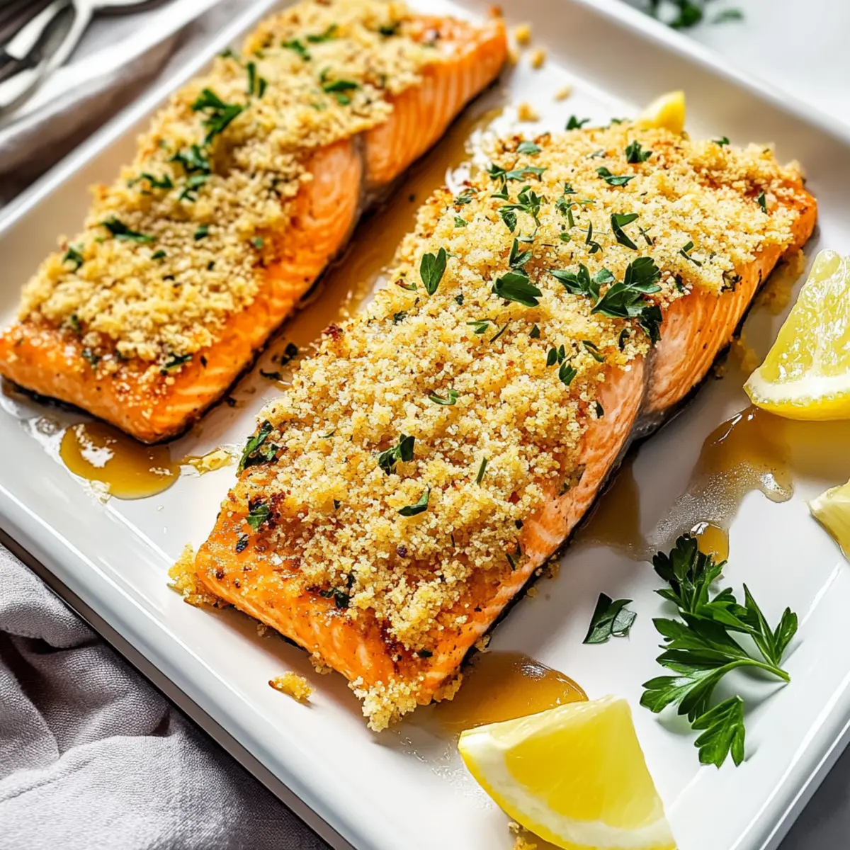 Savory Honey Mustard Salmon with Crunchy Panko Topping