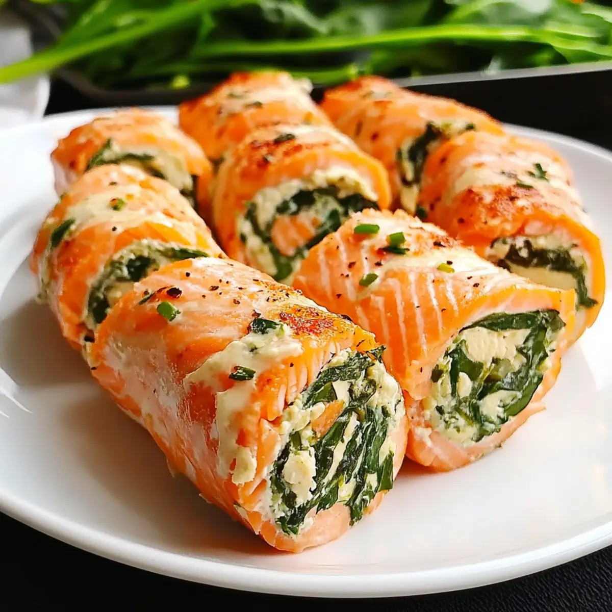 Delicious Spinach & Feta Stuffed Salmon Pinwheels Made Easy