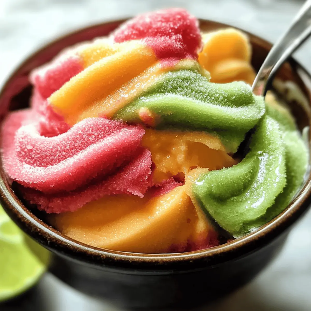 Homemade Rainbow Sherbet