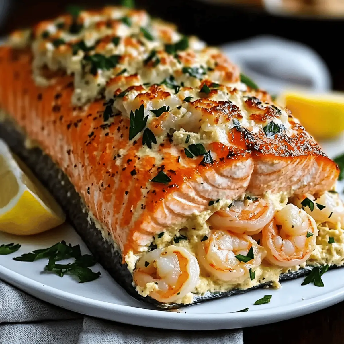 Crab and Shrimp Stuffed Salmon: A Flavorful Low-Carb Feast