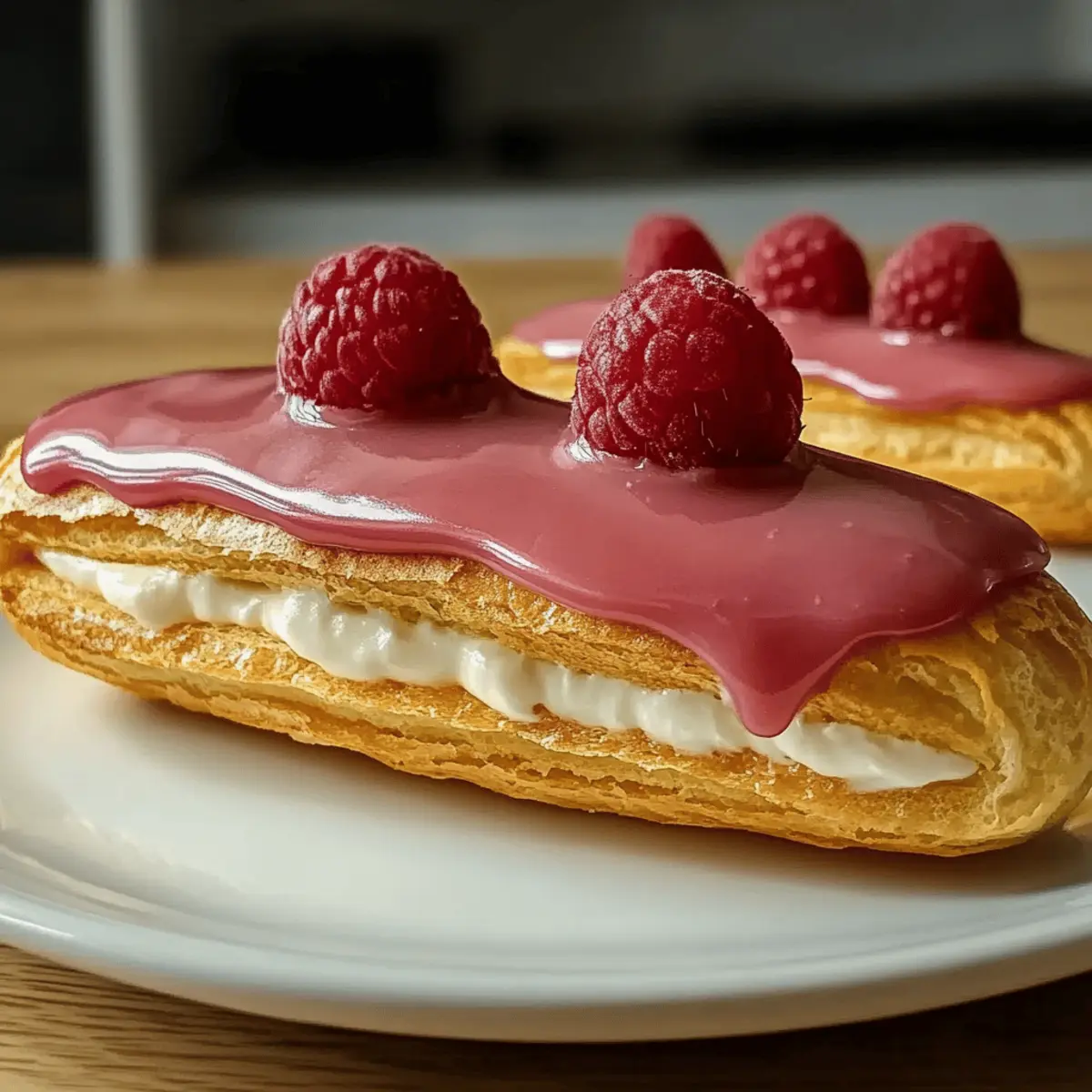 Lemon Raspberry Eclairs with Lush Cream Filling to Savor