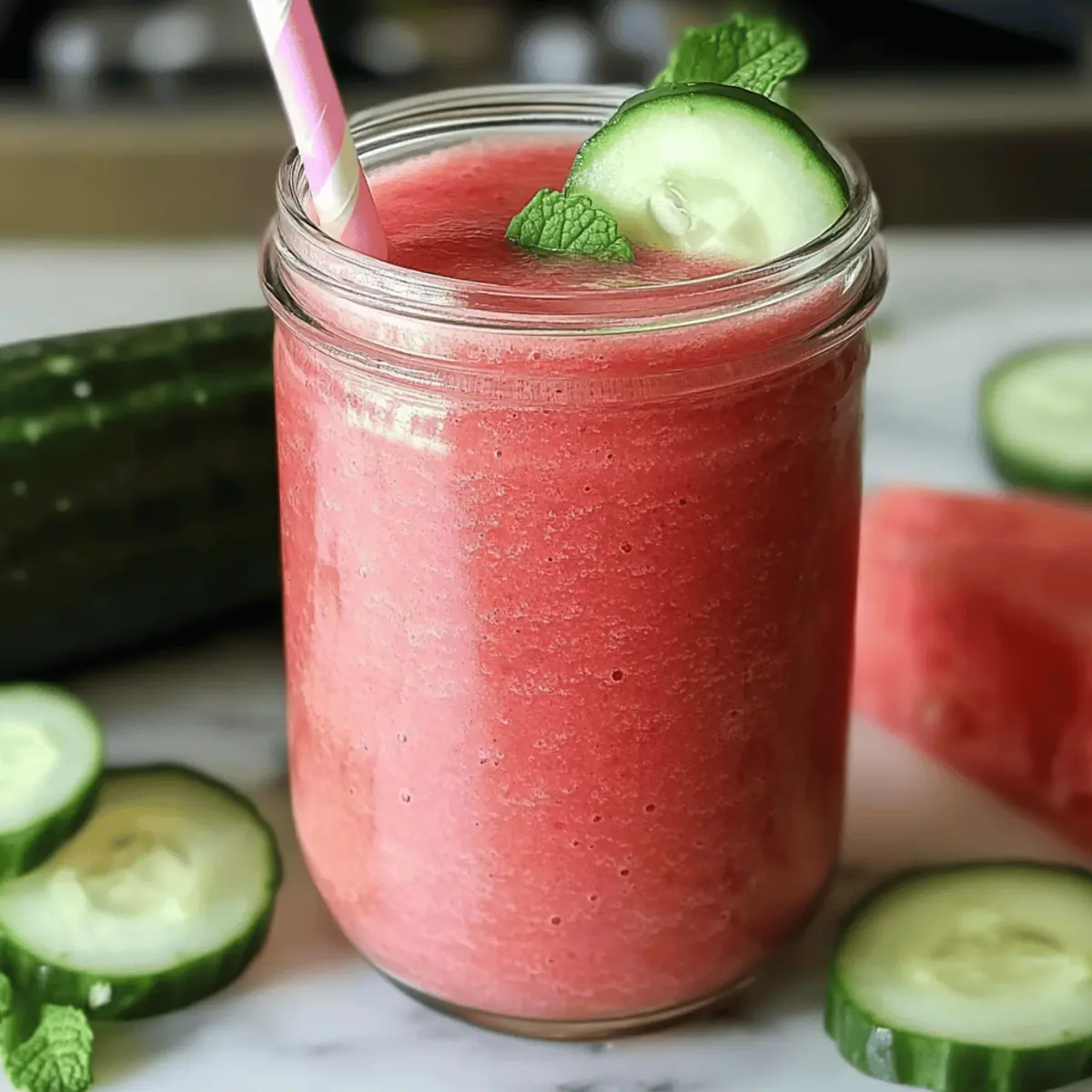 Refreshing Hydrating Watermelon Smoothie with Cucumber Bliss