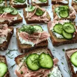 Shaved Ham Snacks with Cucumber Cream Cheese