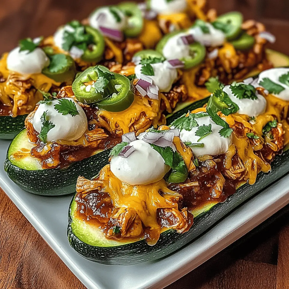 Sticky BBQ Chicken Zucchini Boats: A Fun Low-Carb Delight