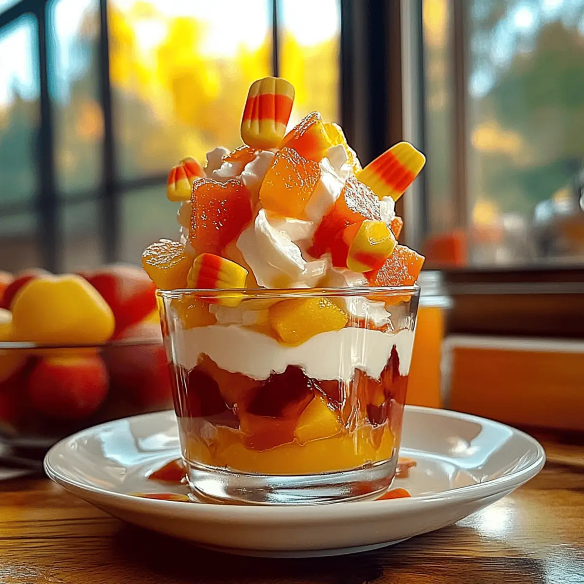 Spooktacular Halloween Dessert: Candy Corn Fruit Parfait Delight