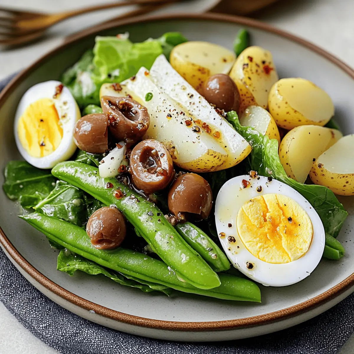 Tangy Escarole “NiçOise” Salad: Quick & Flavor-Packed Delight