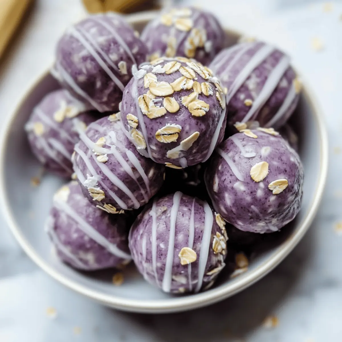 Delicious Ube Protein Balls with Rolled Oats for a Healthy Boost