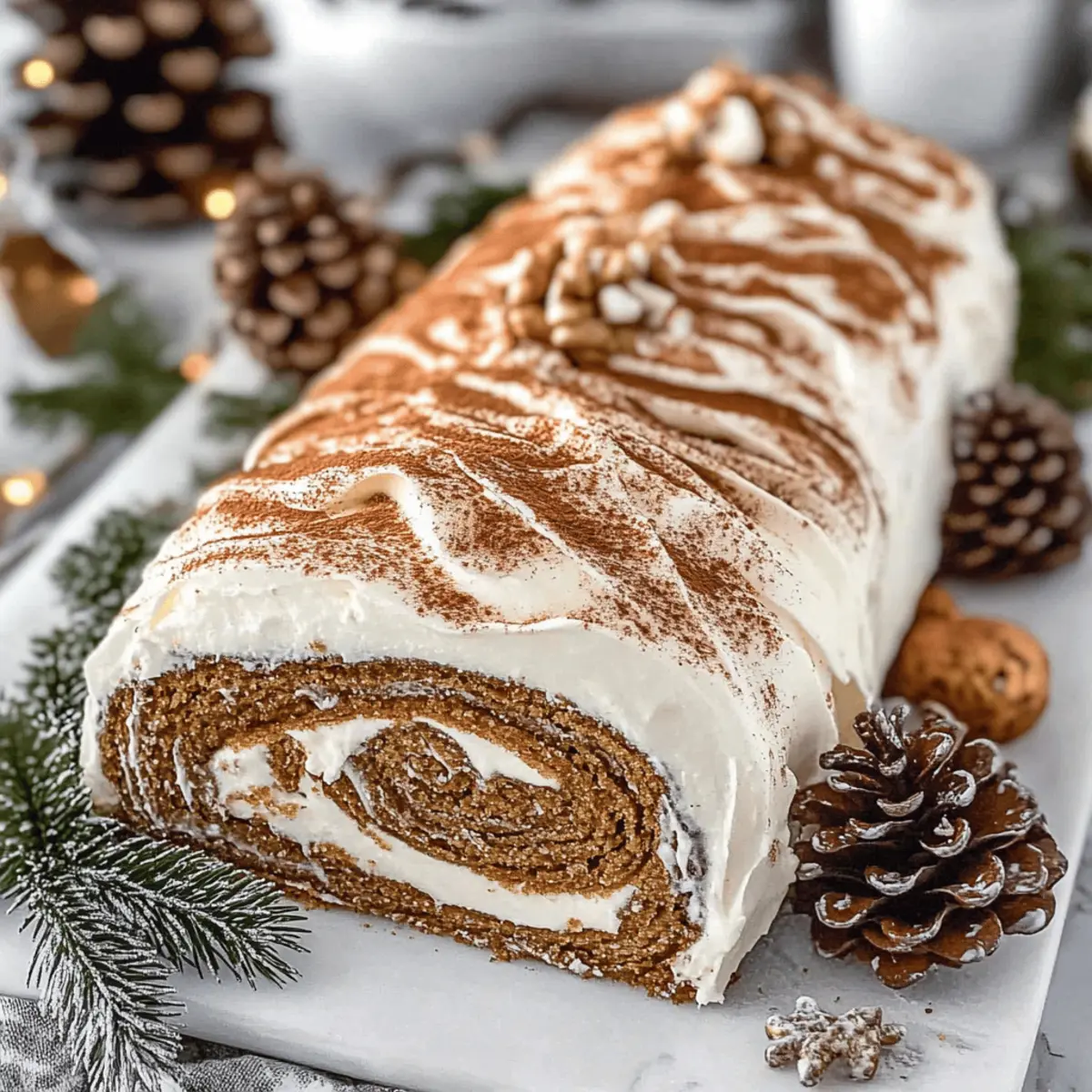 Irresistible Gingerbread Yule Log with Spiced Rum Frosting