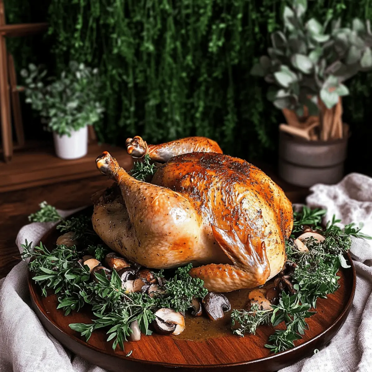 Roast Chicken with Mushroom Gravy