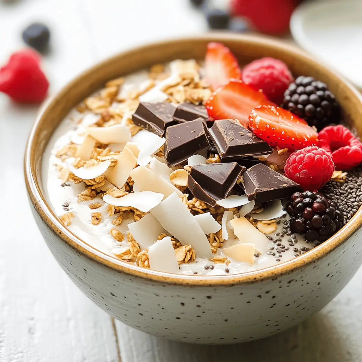 Indulge in a Dark Chocolate and Toasted Coconut Smoothie Bowl
