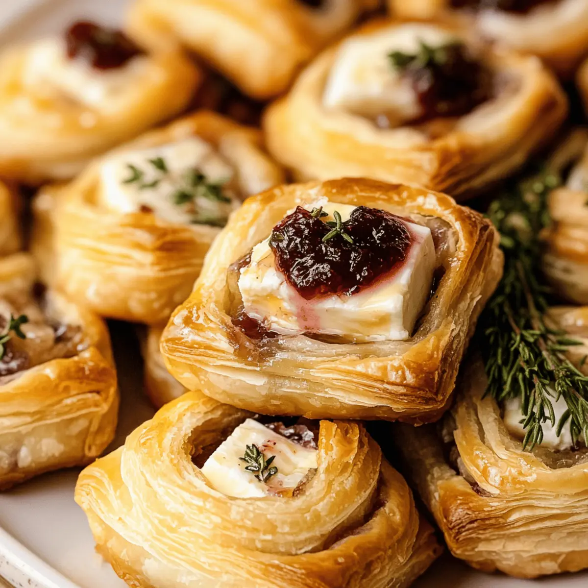 Brie and Jam Puff Pastry Bites