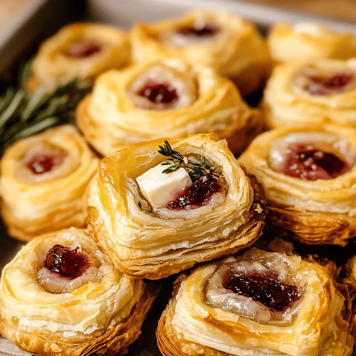 Brie and Jam Puff Pastry Bites