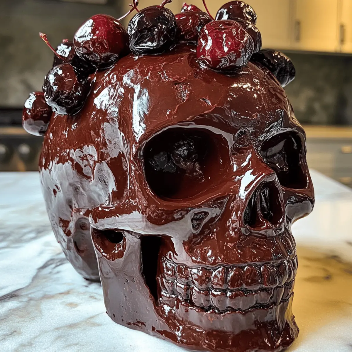 Chocolate Cherry Skull Cakes Recipe