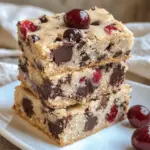 Chocolate Chip Maraschino Cherry Shortbread Bars