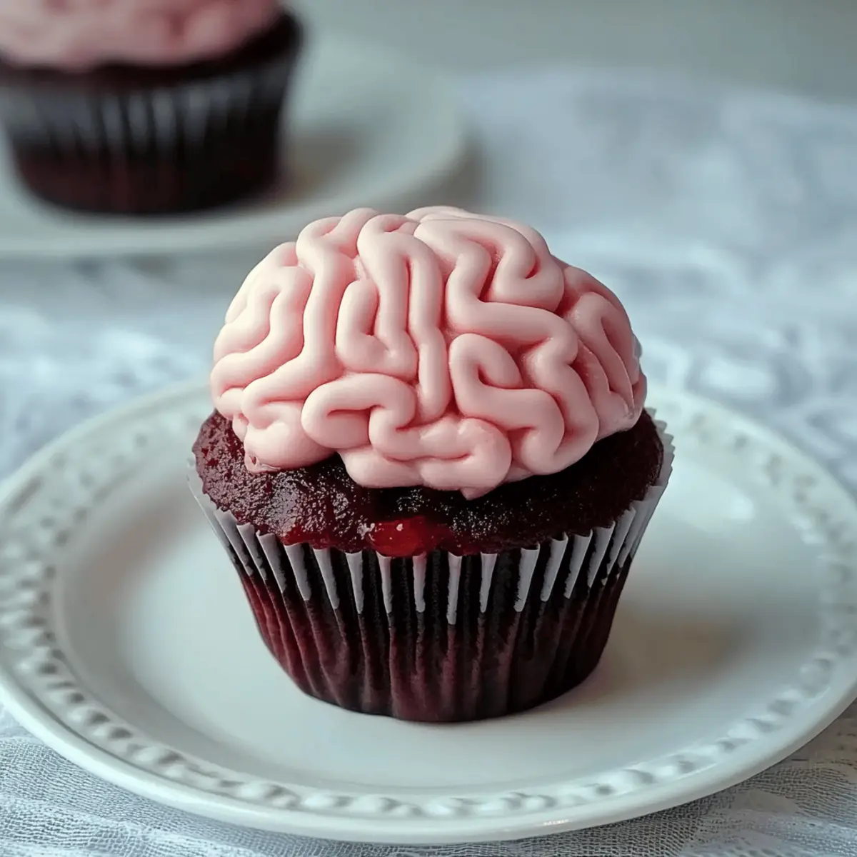 Halloween Brain Cupcakes