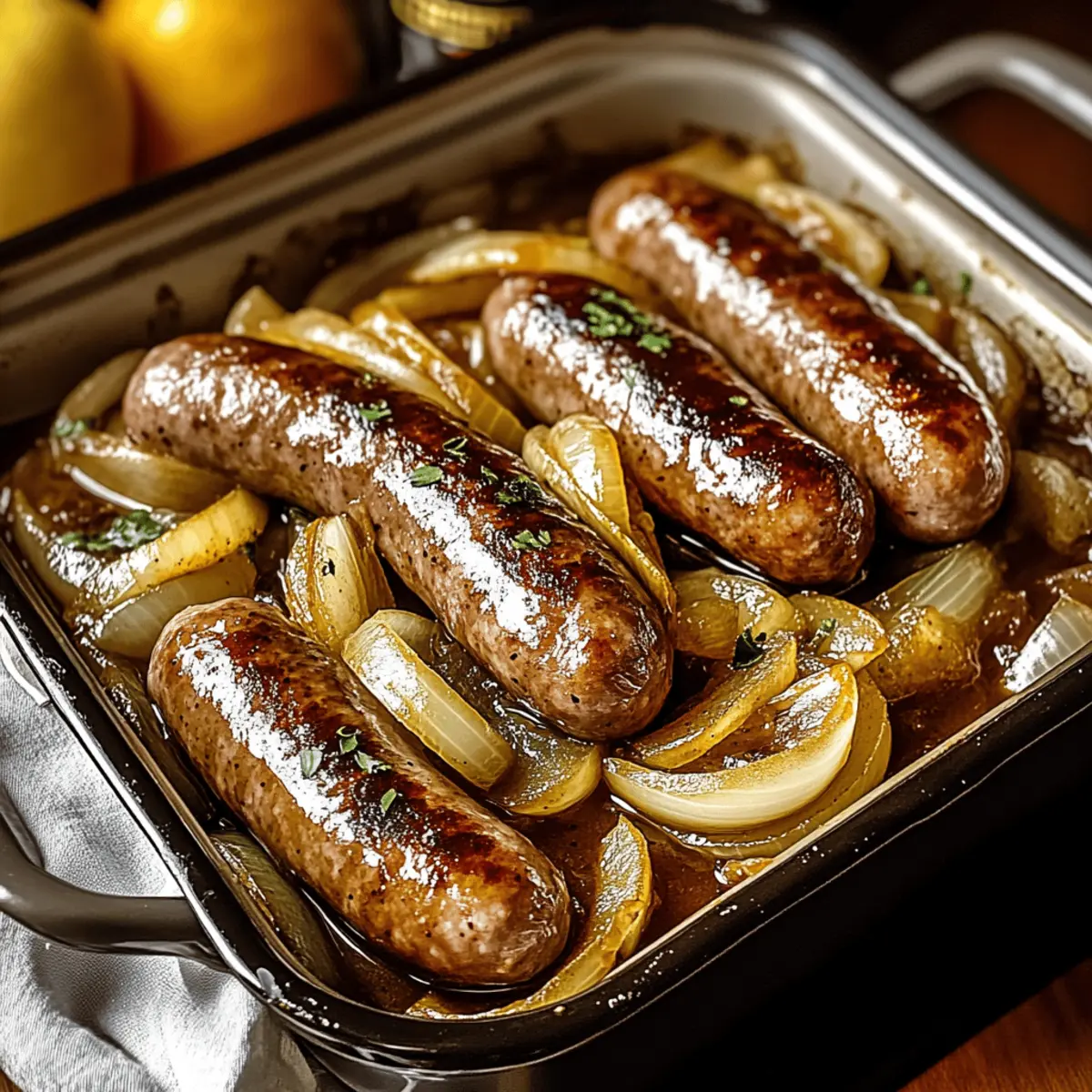 Oven-Braised Beer Brats with Apples & Onions for Cozy Nights