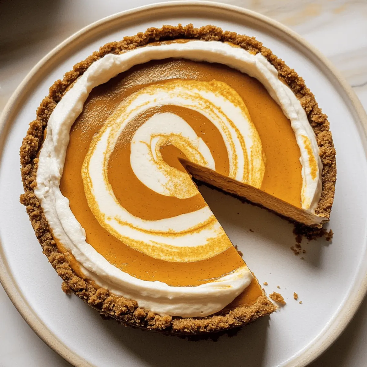 Pumpkin Swirl Gingersnap Cheesecake