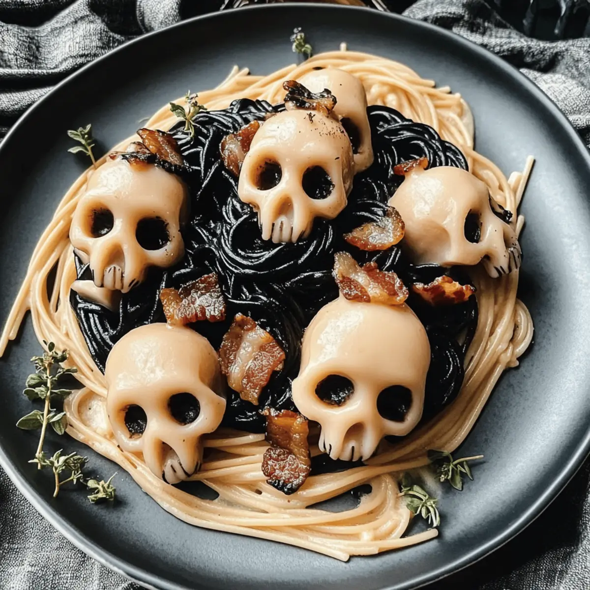 Spooky Mushroom Skulls Pasta for a Spooktacular Halloween Feast