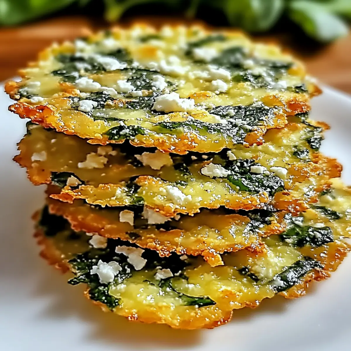 Crispy Spinach and Feta Crisps
