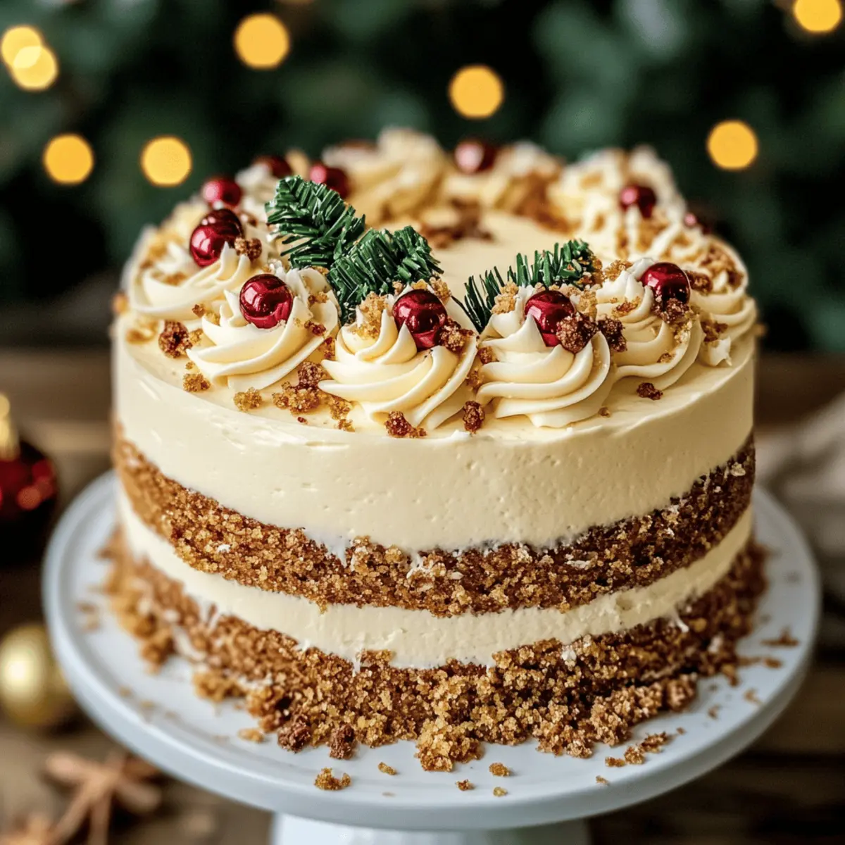 Christmas Spice Cake with Eggnog Buttercream