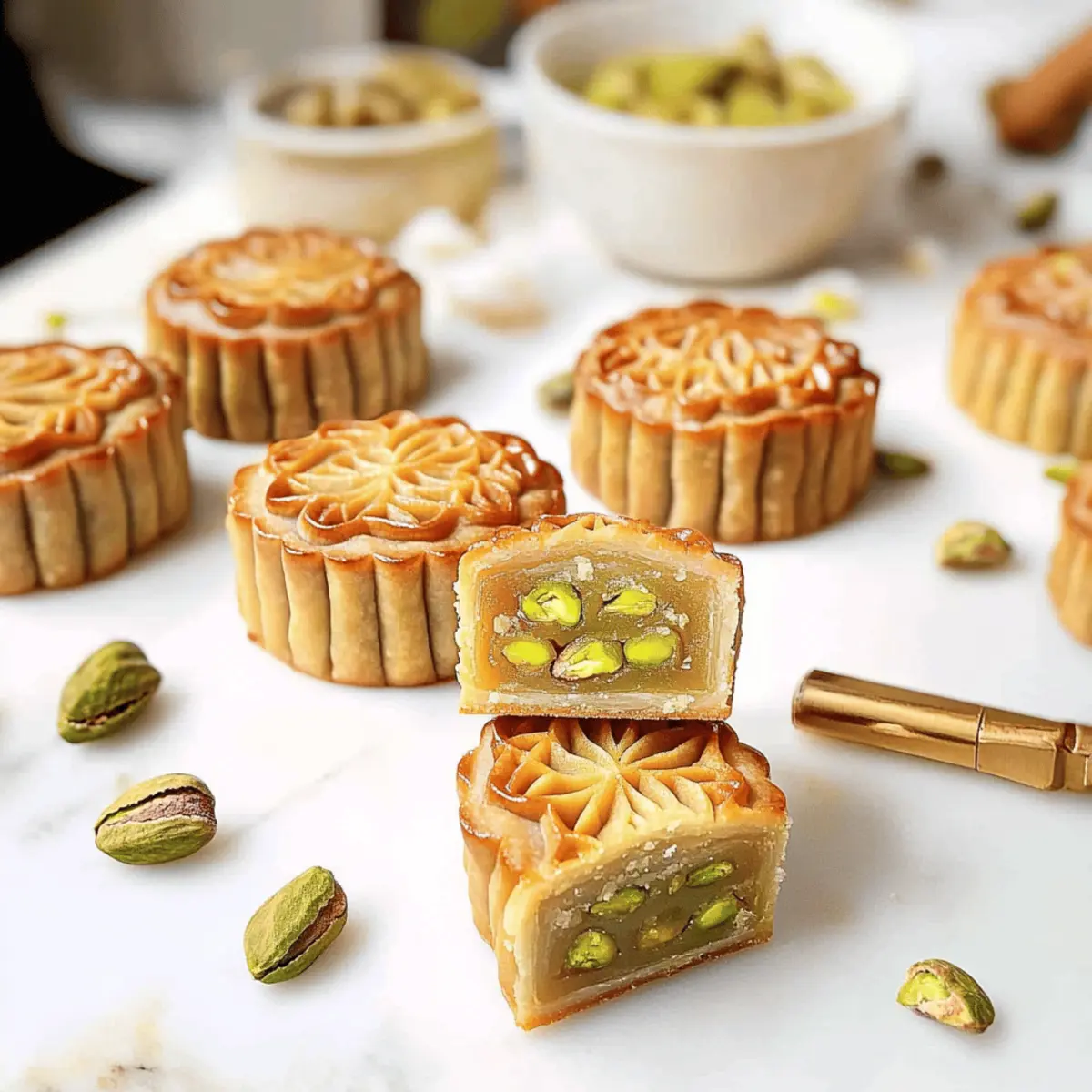 Honey Pistachio Mooncakes