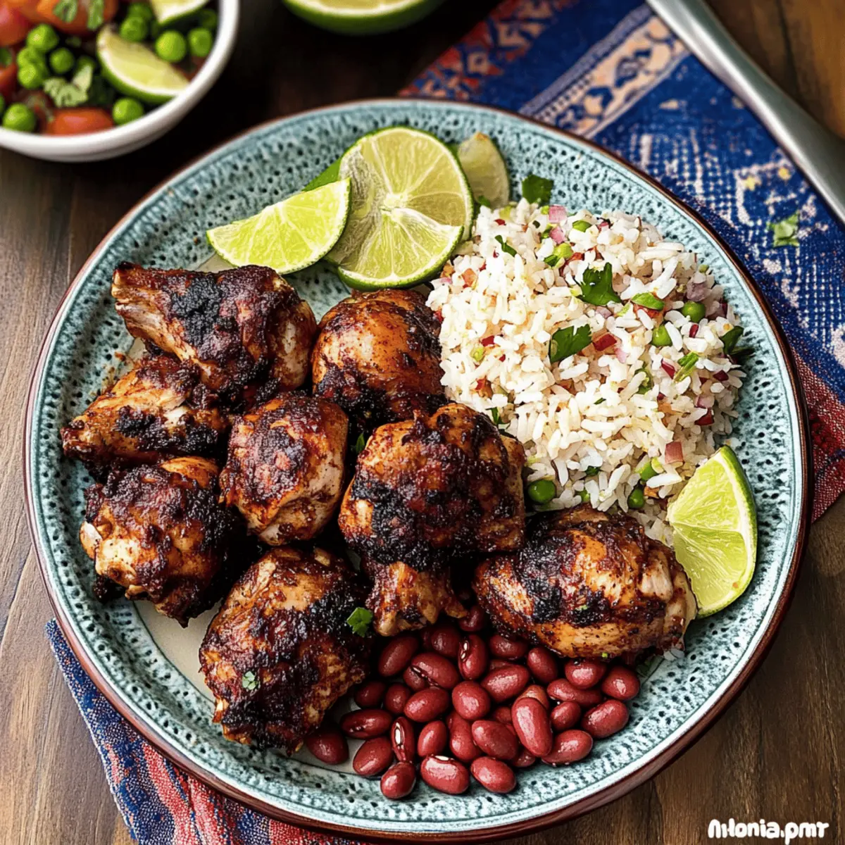 Jamaican Jerk Chicken with Rice and Peas