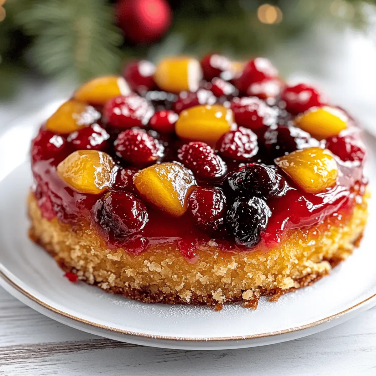 Juicy Christmas Upside Down Fruitcake